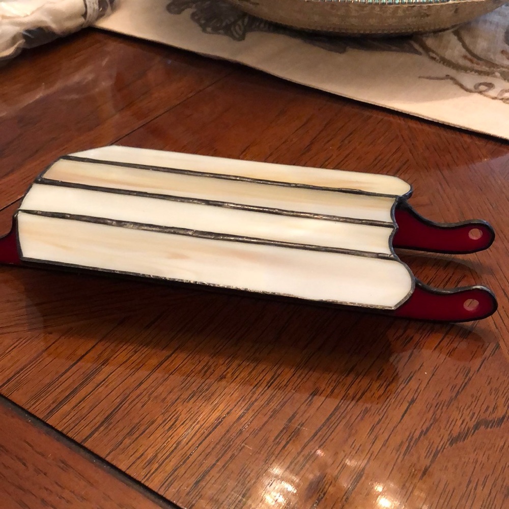 Vintage/ Antique 10” Beautiful Stained Glass Sleigh 🛷